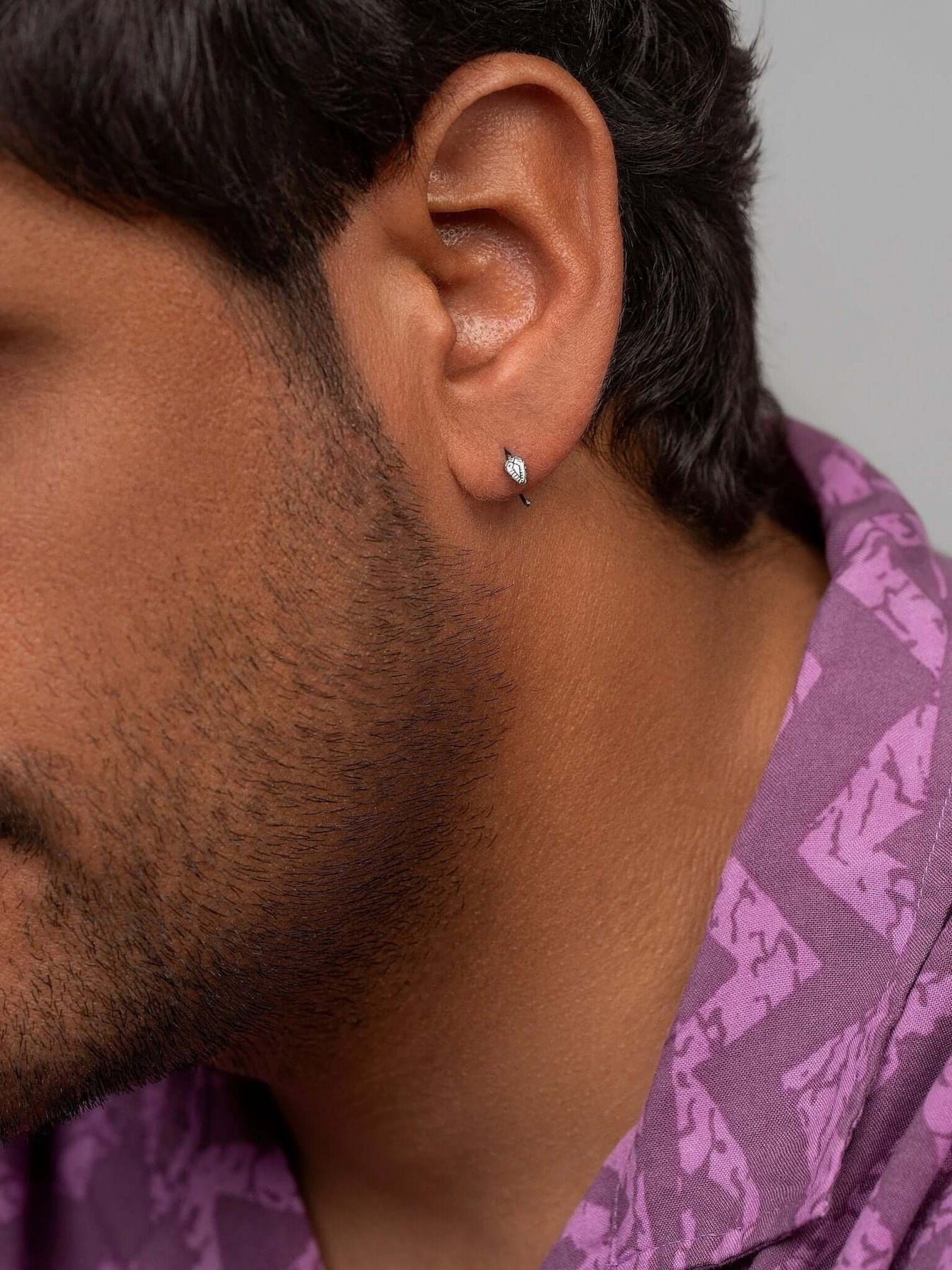 Oliver Handmade Silver Snake Men's Earrings