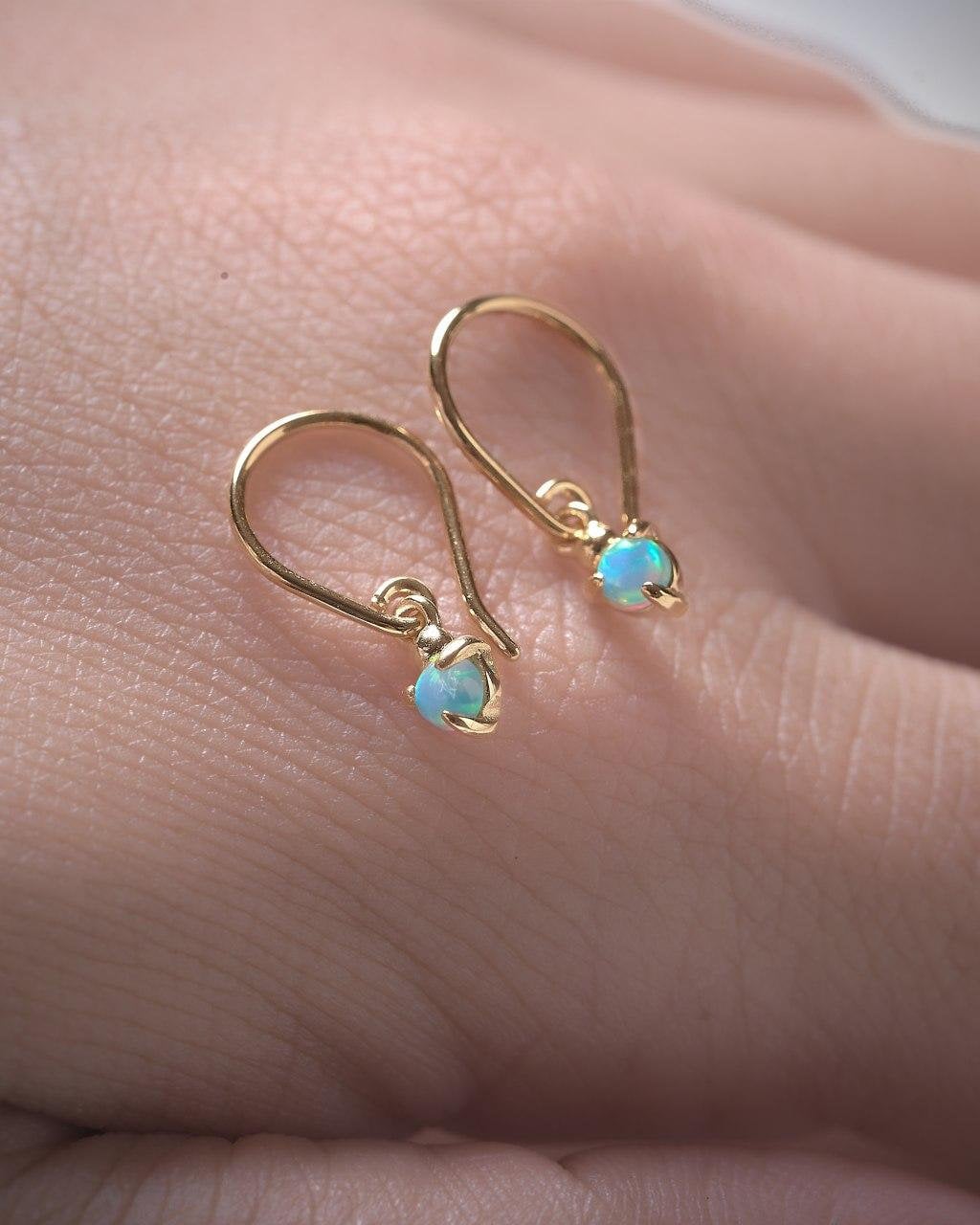 Opal Dangle Earrings - 24K Gold PlatedALLBackUpItemsLunai Jewelry