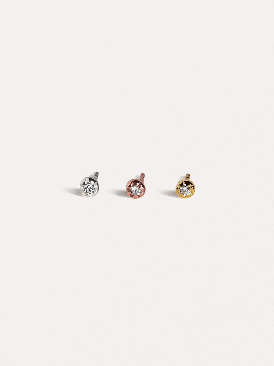Petite Flower Earrings - 24K Gold PlatedWhite ZirconBackUpItemsBest Friend GiftLunai Jewelry