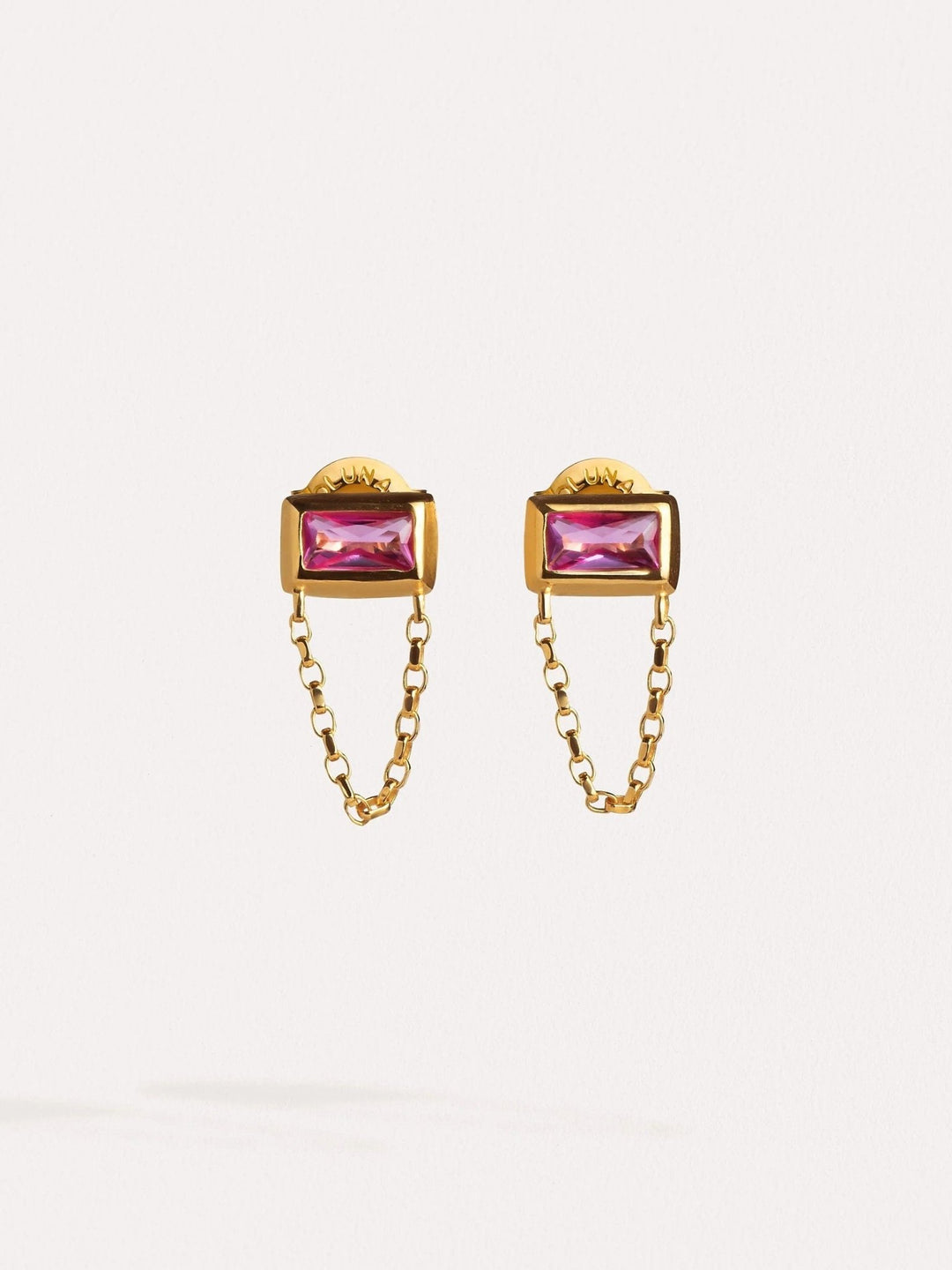 Simonetta Gemstone Stud Earrings - Lab Pink TourmalineAnniversary GiftBoho JewelryLunai Jewelry