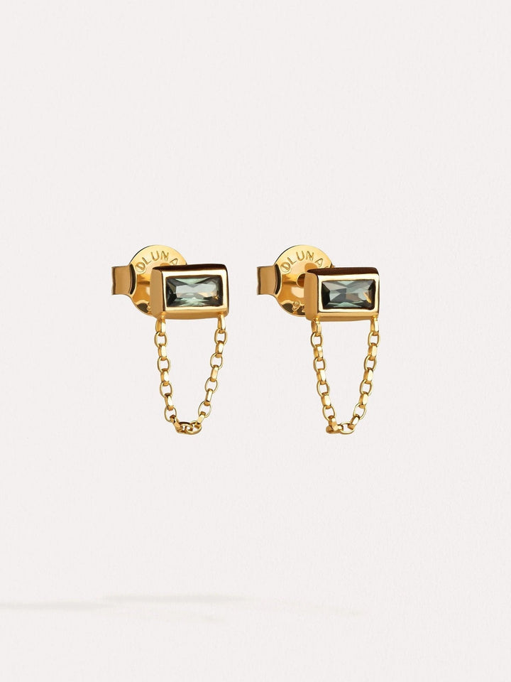Sirenna Gemstone Stud Earrings - Lab TourmalineAnniversary GiftBoho JewelryLunai Jewelry
