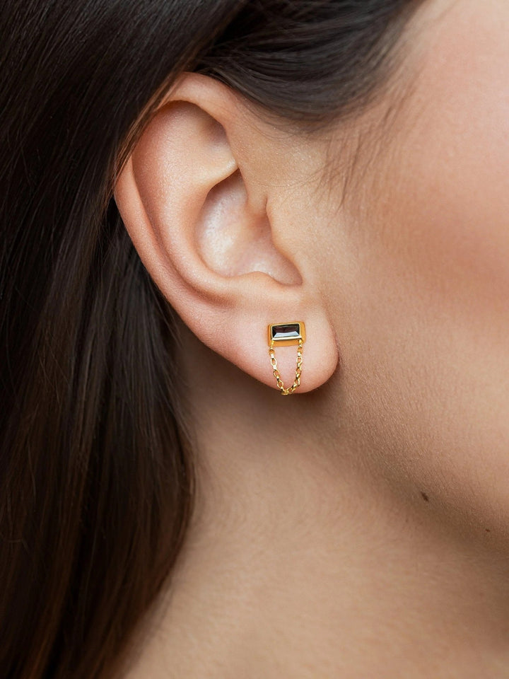 Sirenna Gemstone Stud Earrings - Lab TourmalineAnniversary GiftBoho JewelryLunai Jewelry