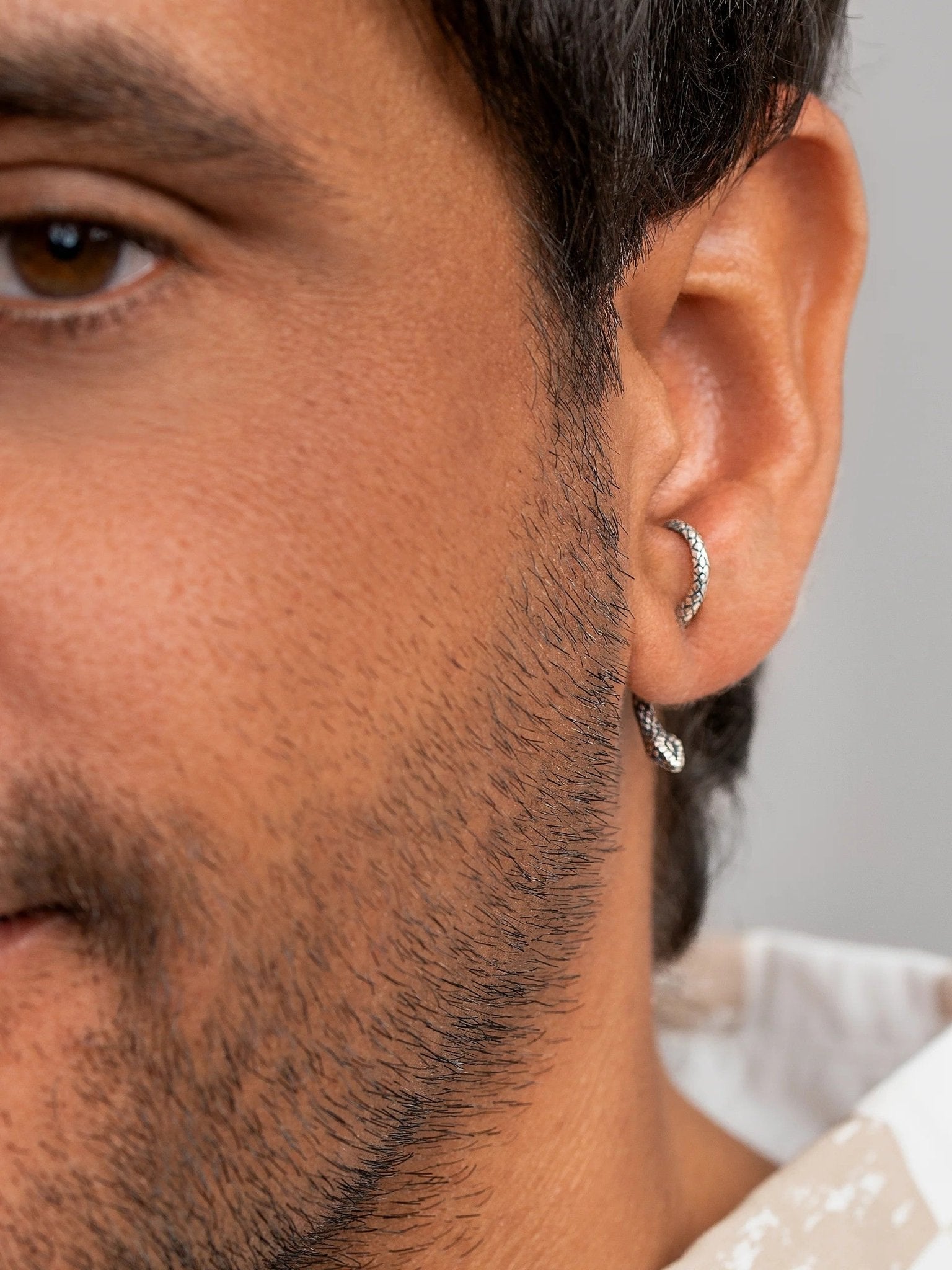 Unax Men's Earring Snake - Pair925 Silver OxideAnimal Earringsdainty earringsLunai Jewelry