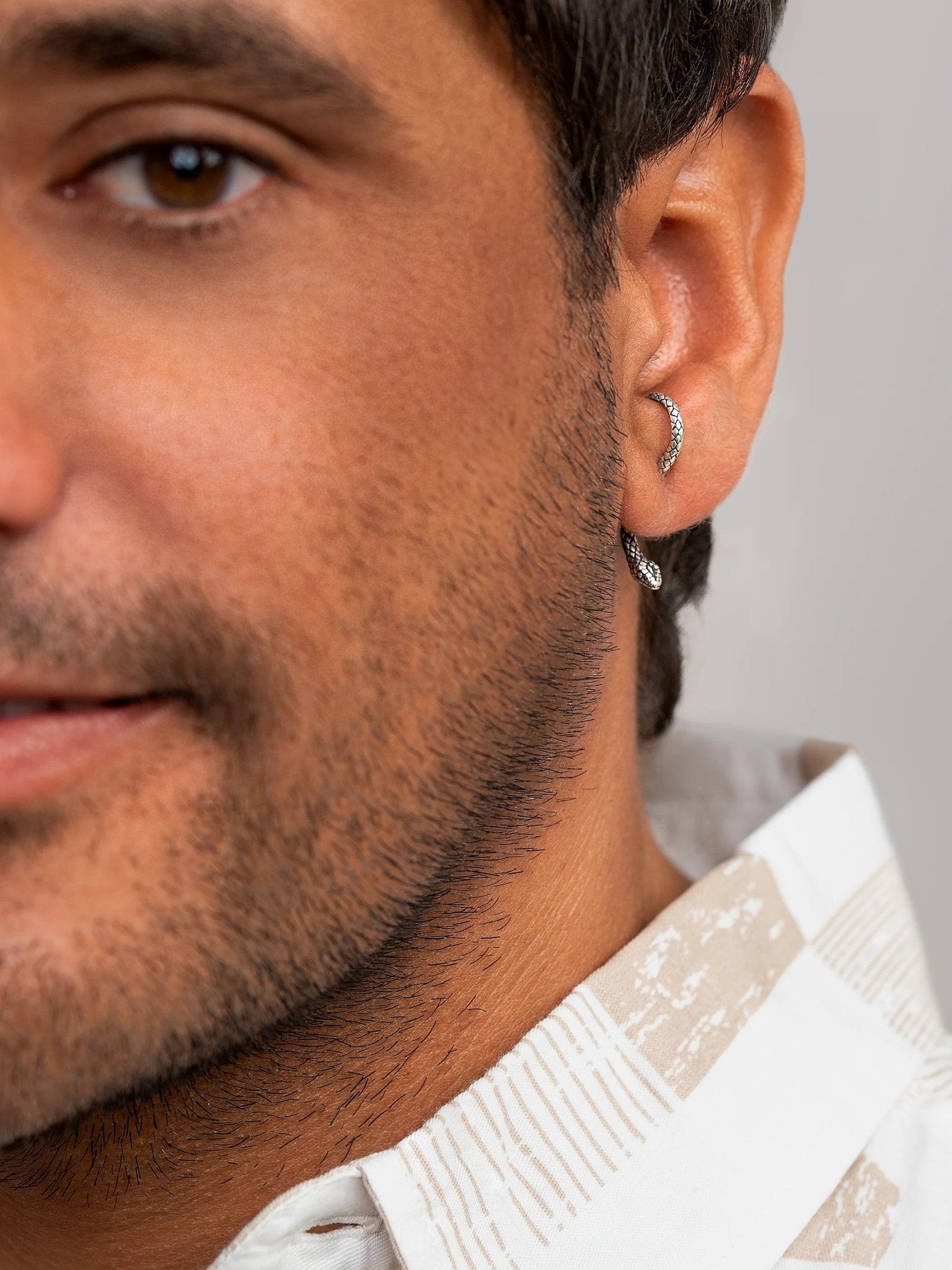 Unax Men's Earring Snake - Pair925 Silver OxideAnimal Earringsdainty earringsLunai Jewelry