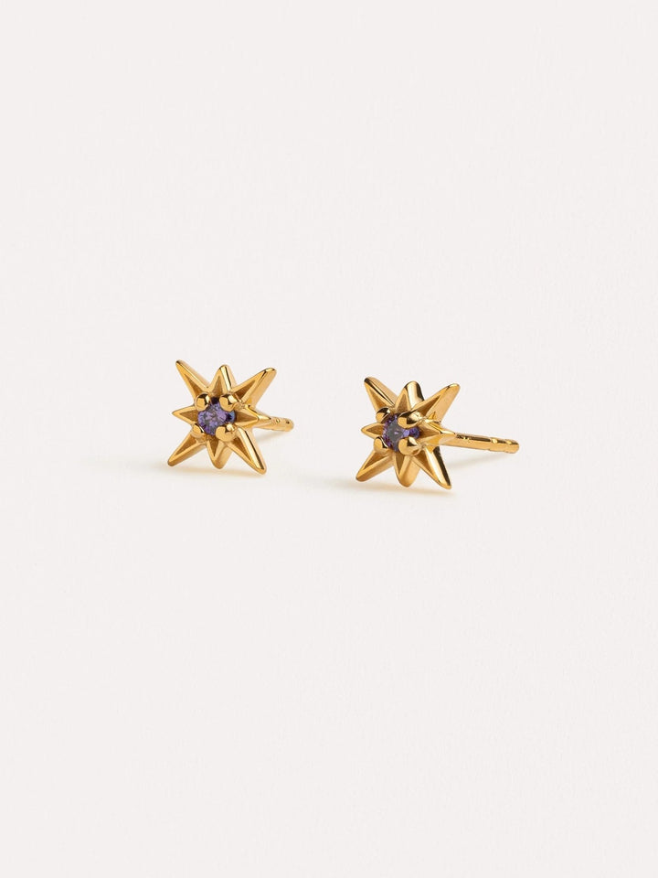 Unira Amethyst Starburst Earrings - 24K Gold PlatedAmethyst EarringsBackUpItemsLunai Jewelry