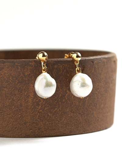 Uttima Natural Baroque Pearl - anniversary giftBridal EarringsLunai Jewelry