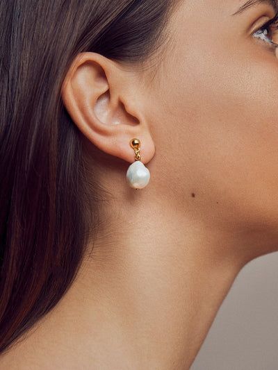 Uttima Natural Baroque Pearl - anniversary giftBridal EarringsLunai Jewelry