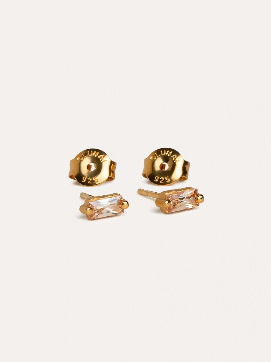 Vicky Baguette Stud Earrings - Citrine ZirconBirthstone Earringsbridal earringsLunai Jewelry