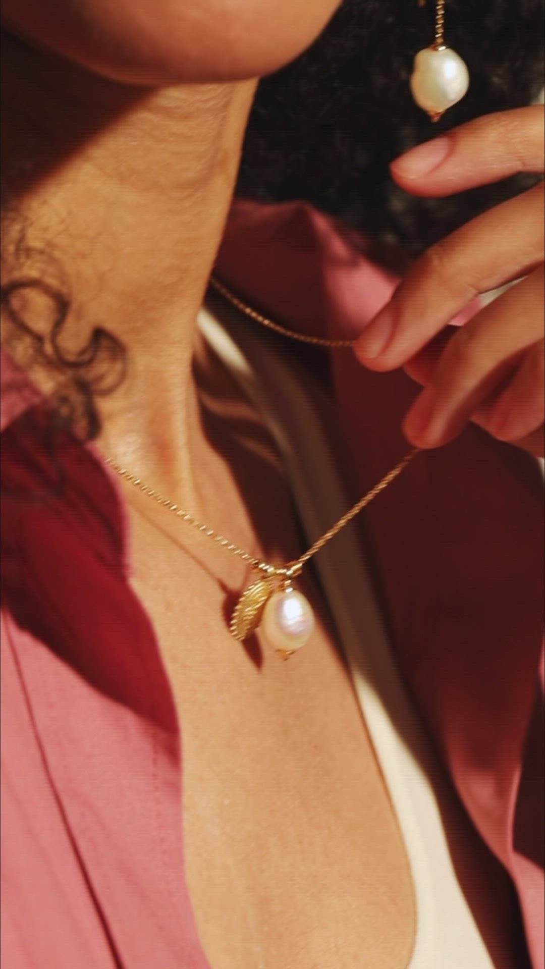 Coeur de flamme baroque perle collier