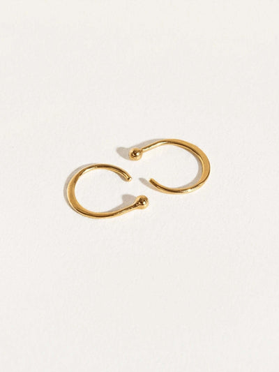 Aalami Gold Huggie Hoop Earrings - 24K Gold Platedcartilage earringsCrystal EarringsLunai Jewelry
