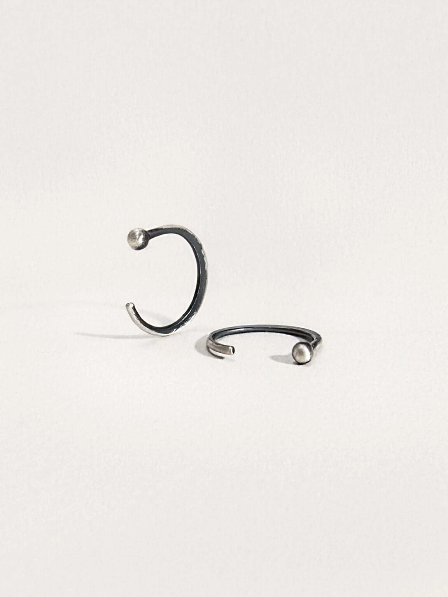 Aalami Gold Huggie Hoop Earrings - 925 Silver Oxidecartilage earringsCrystal EarringsLunai Jewelry