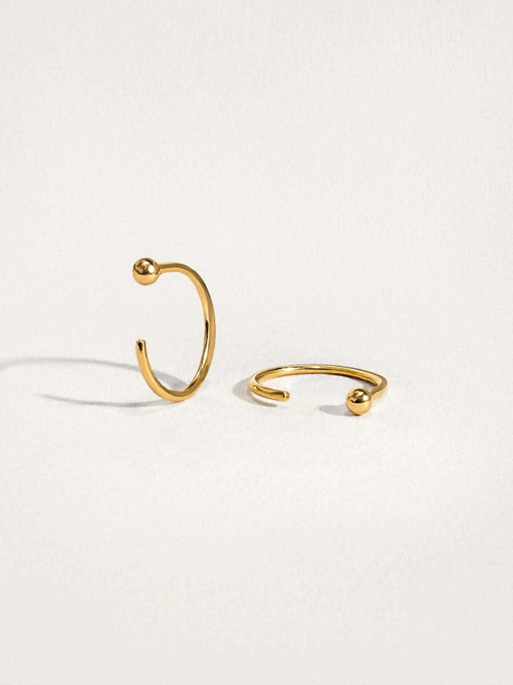 Aalami Gold Huggie Hoop Earrings - 24K Gold Platedcartilage earringsCrystal EarringsLunai Jewelry