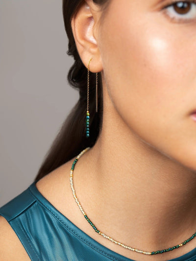 Adela Long Chain Earrings - 2. Jasper105MMbeaded earringsChain EarringsLunai Jewelry