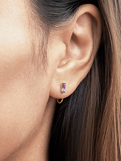 Akemi Huggie Hoop Earrings - 24K Gold PlatedAmethyst JewelryBackUpItemsLunai Jewelry