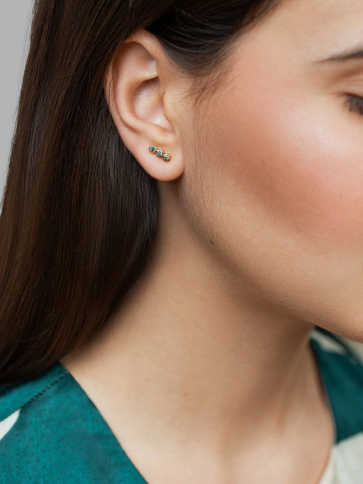 Alior Gold Stud Earrings - BLUESbirthstone earringscool earringsLunai Jewelry