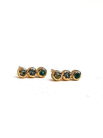 Alior Gold Stud Earrings - GREENSbirthstone earringscool earringsLunai Jewelry