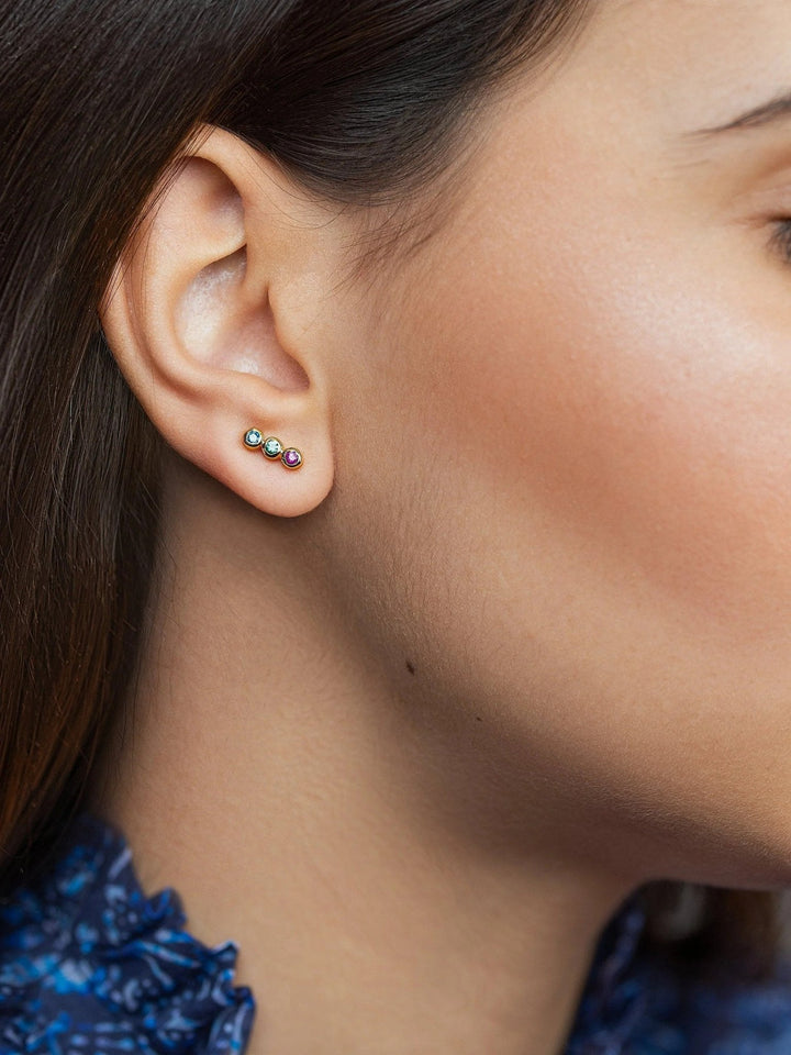 Alior Gold Stud Earrings - PINKSbirthstone earringscool earringsLunai Jewelry