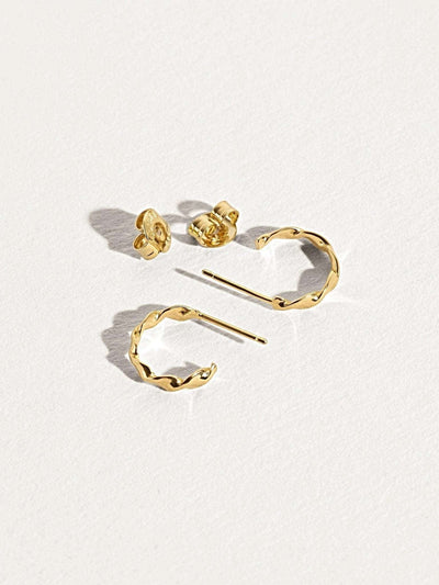 Anaita Hoop Earrings - 24K Gold PlatedButterfly EarringsEar WiresLunai Jewelry
