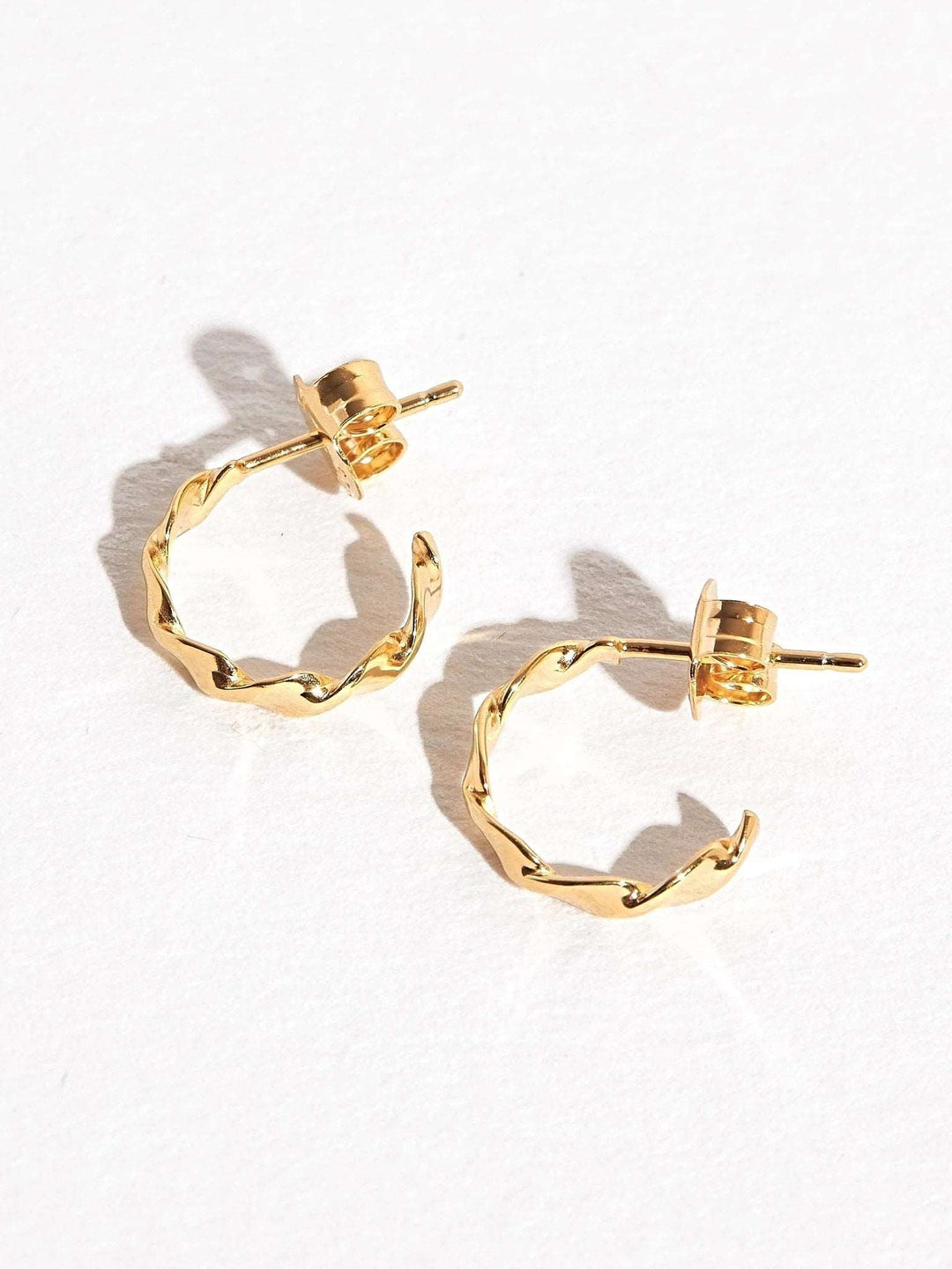 Anaita Hoop Earrings - 24K Gold PlatedButterfly EarringsEar WiresLunai Jewelry