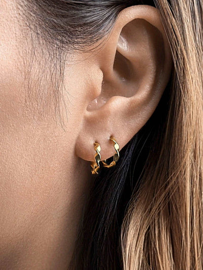 Anaita Hoop Earrings - 925 Sterling SilverButterfly EarringsEar WiresLunai Jewelry
