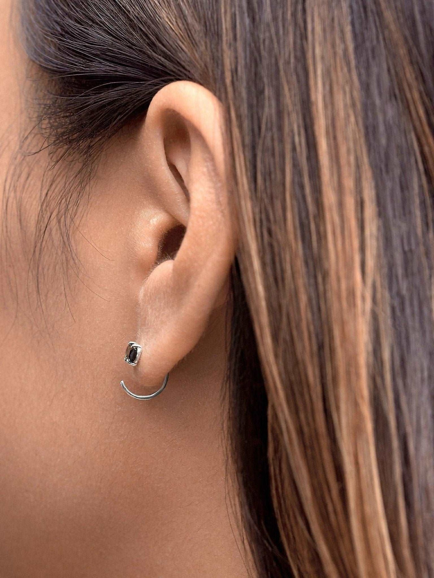 Aracely Huggie Hoop Earrings - 925 Sterling SilverBackUpItemsBirthstone giftLunai Jewelry