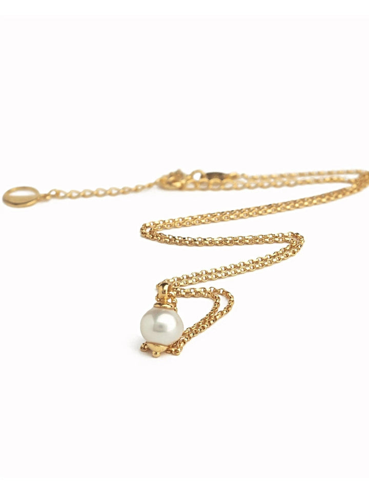 Asa Pearl Necklace - 15.724K Gold PlatedBackUpItemsBirthstone NecklaceLunai Jewelry