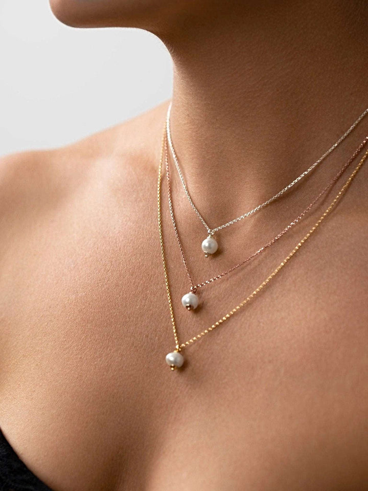 Asa Pearl Necklace - 15.724K Gold PlatedBackUpItemsBirthstone NecklaceLunai Jewelry