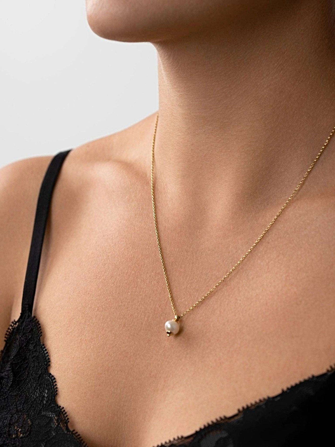 Asa Pearl Necklace - 15.718K Rose Gold PlatedBackUpItemsBirthstone NecklaceLunai Jewelry