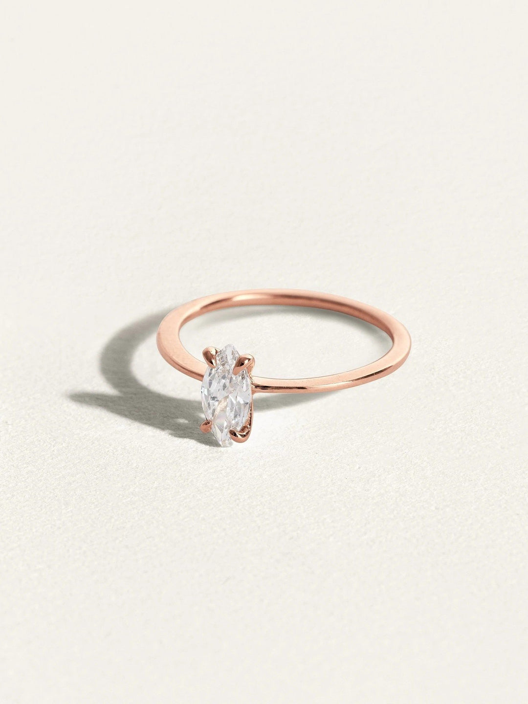 Ashlee Solitaire Ring - 18K Rose Gold Vermeil4USAnniversary RingBackUpItemsLunai Jewelry