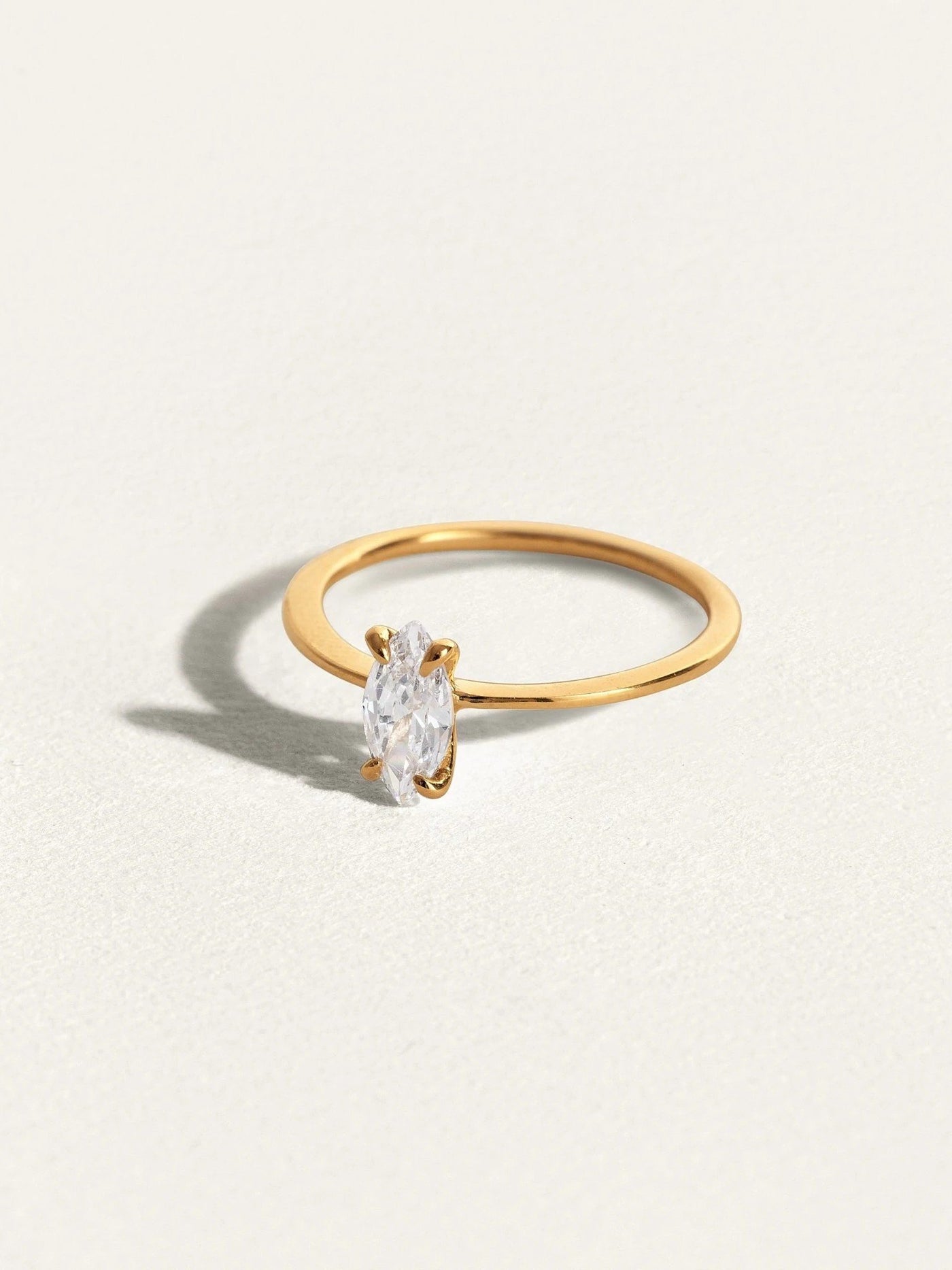 Ashlee Solitaire Ring - 24K Gold Vermeil4USAnniversary RingBackUpItemsLunai Jewelry