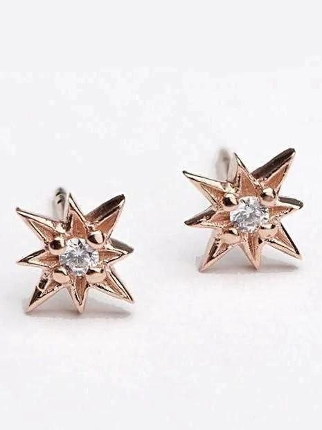 Avery Starburst Stud Earrings - 18K Rose Gold PlatedBackUpItemsBridal EarringsLunai Jewelry
