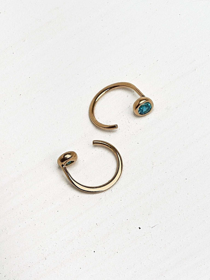 Azur Hoop Earrings - 24K Gold PlatedBackUpItemsBirthstone EarringsLunai Jewelry