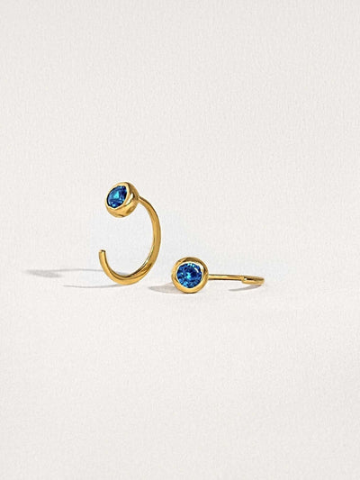 Azur Hoop Earrings - 24K Gold PlatedBackUpItemsBirthstone EarringsLunai Jewelry