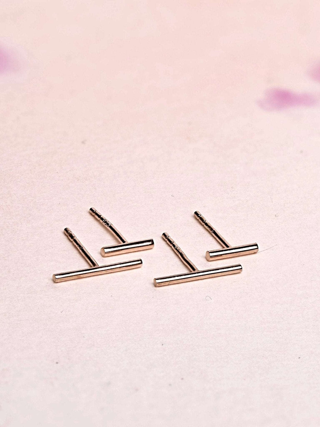 Balda Earrings Set - 18K Rose Gold MatteBackUpItemsBar Stud EarringsLunai Jewelry