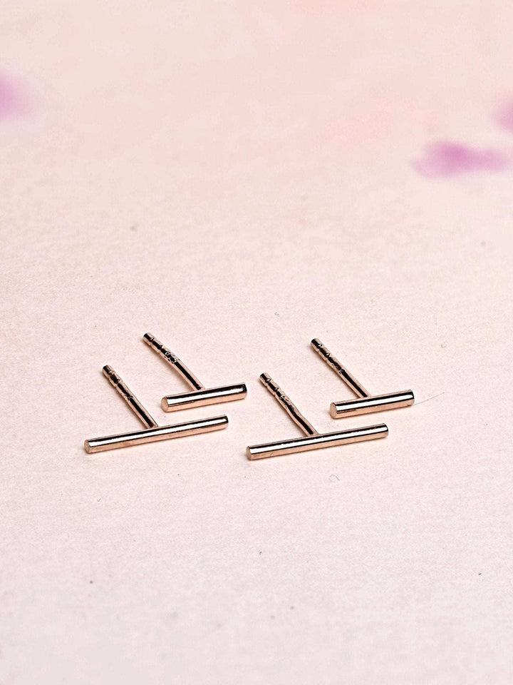 Balda Earrings Set - 18K Rose Gold MatteBackUpItemsBar Stud EarringsLunai Jewelry