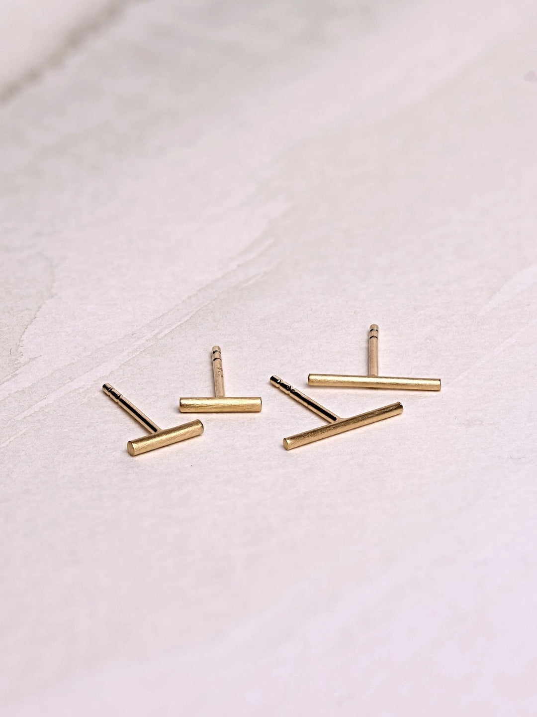 Balda Stud Earrings - 18K Rose Gold MatteBackUpItemsBar Stud EarringsLunai Jewelry