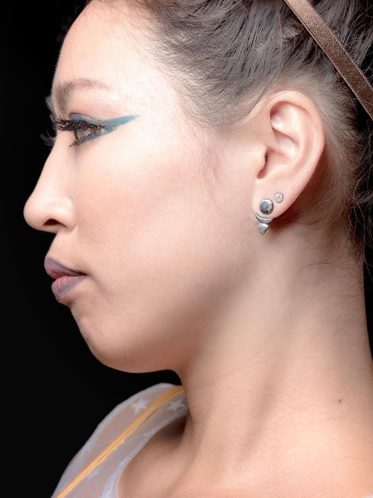 Baobas Ear Jacket - 925 Silver OxideParBackUpItemsBridesmaid GiftLunai Jewelry