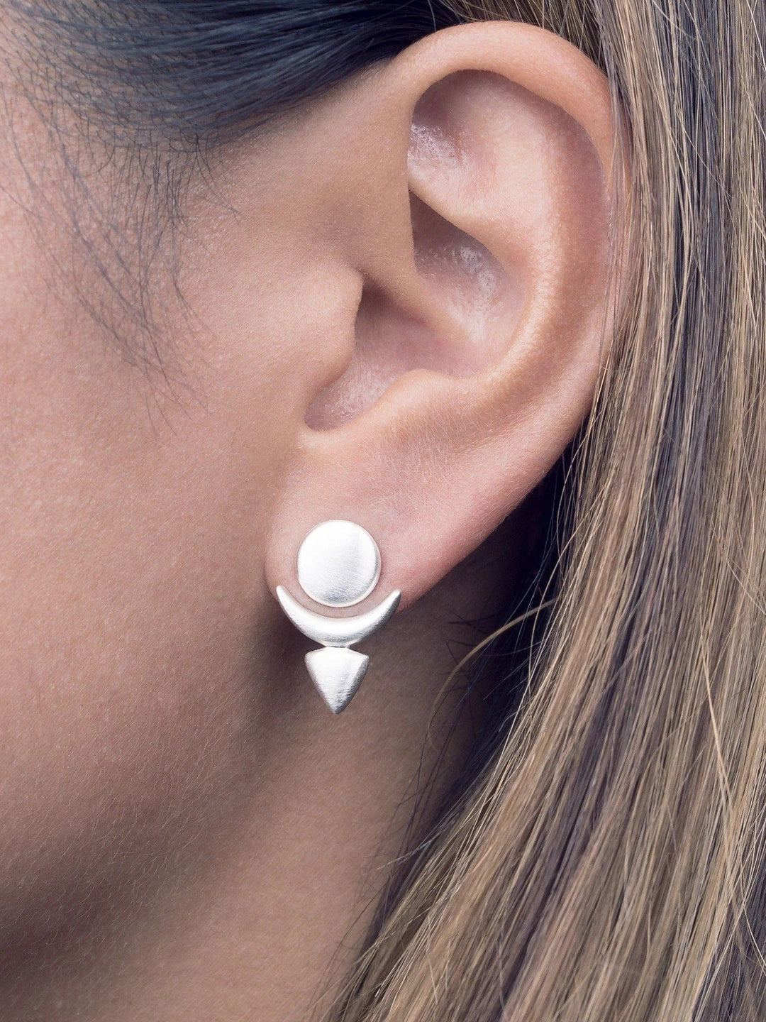 Baobas Ear Jacket - 925 Sterling Silver MatteParBackUpItemsBridesmaid GiftLunai Jewelry