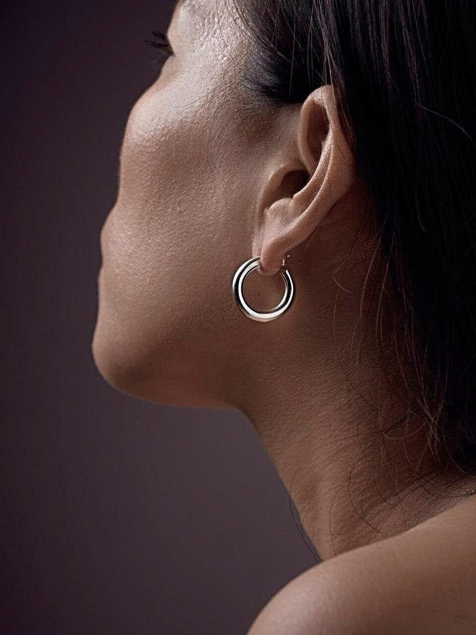 Bassel Chunky Hoop Earrings - 24K Gold PlatedBackUpItemsButterfly EarringsLunai Jewelry