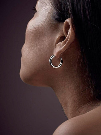 Bassel Chunky Hoop Earrings - 24K Gold PlatedBackUpItemsButterfly EarringsLunai Jewelry