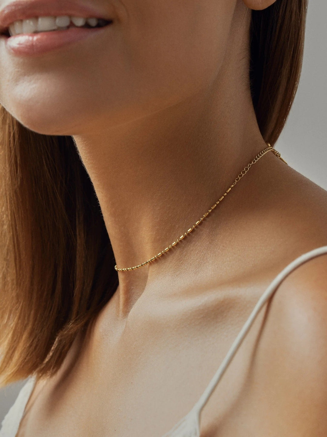 Bead Chain Necklace - 24K Gold PlatedAnniversary GiftBackUpItemsLunai Jewelry