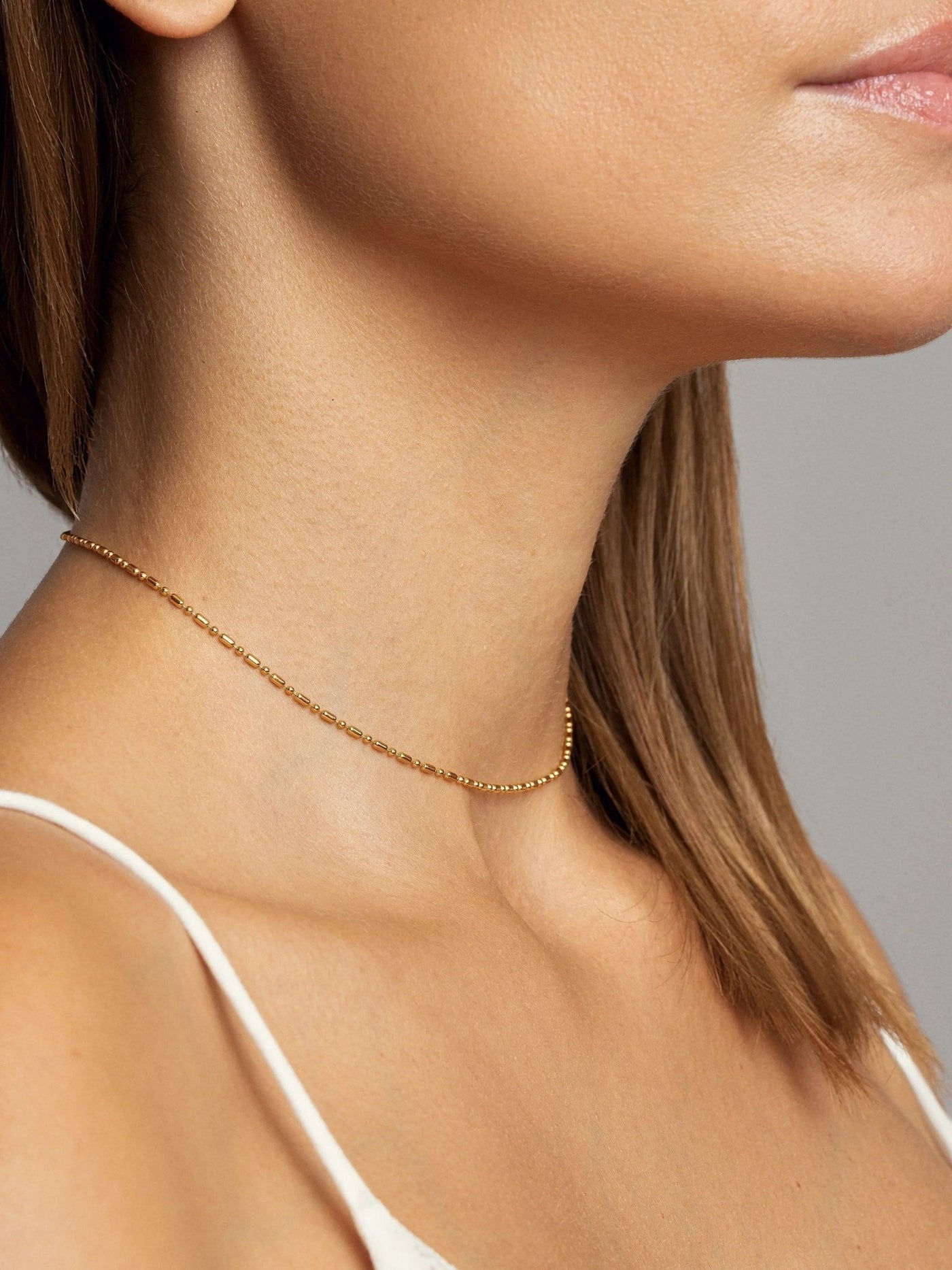 Bead Chain Necklace - 24K Gold PlatedAnniversary GiftBackUpItemsLunai Jewelry