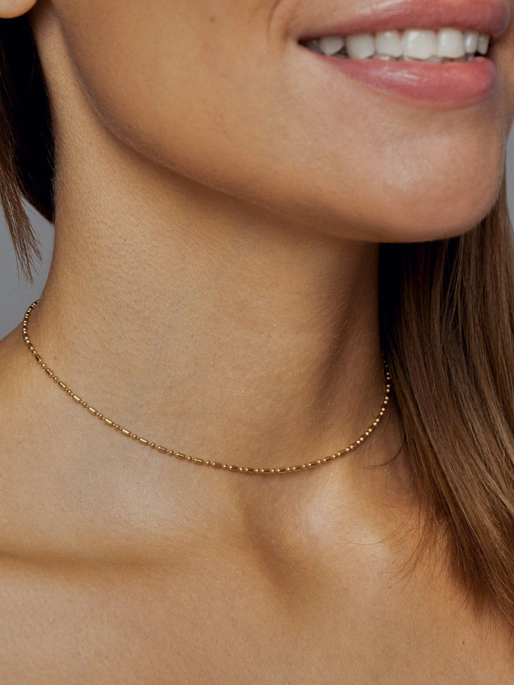 Bead Chain Necklace - 24K Gold PlatedAnniversary GiftBackUpItemsLunai Jewelry