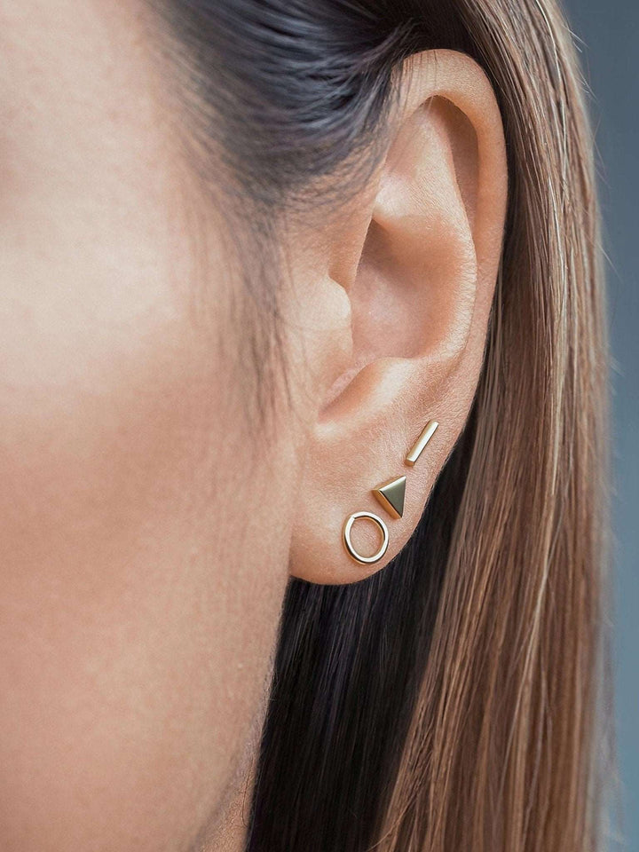 Bianca Stud Earrings Set - 925 Sterling SilverBar StudCartilage earringsLunai Jewelry