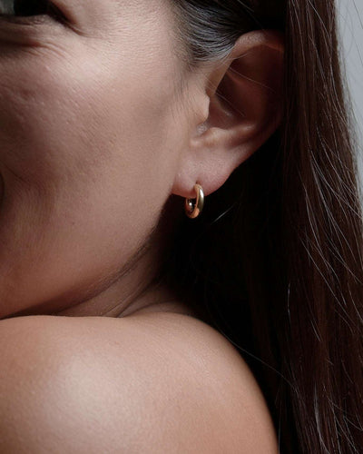 Biblya Hoop Earrings - 18K Rose Gold PlatedankorBackUpItemsLunai Jewelry