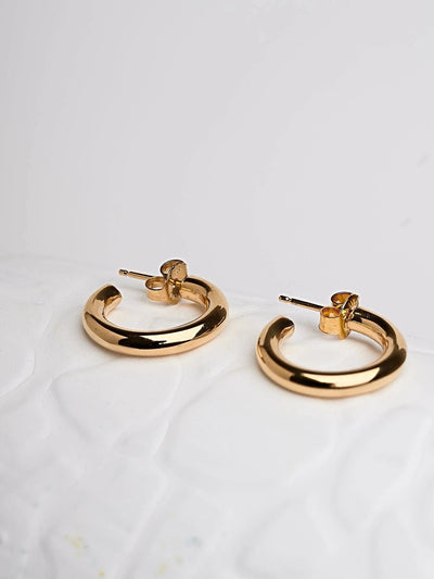 Birte Gold Hoop Earrings - 24K Gold PlatedAesthetic JewelryBackUpItemsLunai Jewelry