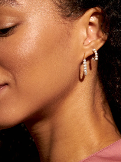 Blanca Baby Pearl Hoop by lunaijewelry - 24K Gold PlatedBackUpItemsBaroque PearlsLunai Jewelry