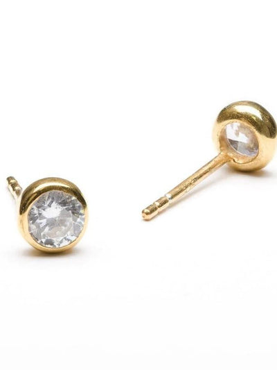 Brianca Crystal Earrings - 24K Gold Plated3mmBirthday GiftBirthstone EarringsLunai Jewelry