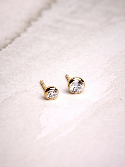 Brianca Crystal Earrings - 24K Gold Plated3mmBirthday GiftBirthstone EarringsLunai Jewelry