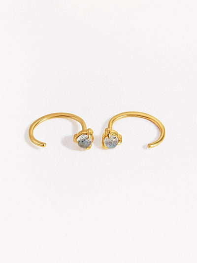 Candace Hoop Earrings - 24K Gold PlatedLabradoriteBackUpItemsBest Friend GiftLunai Jewelry